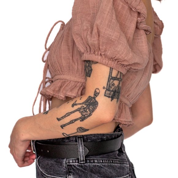 Sabo Skirt • Large • Short Sleeve Blouse • Dusty Rose - Picture 6 of 7